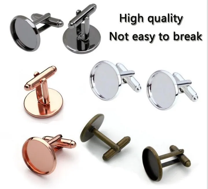 Бронзовая запонка Beadsnice с круглыми кабошонами размером 20 мм посеребренным покрытием