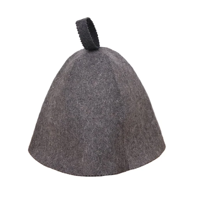 RussianBear Gray Wool Mixture Hat for Sauna Banya Bath House Head Protection Unisex Sauna Hats Wholesale