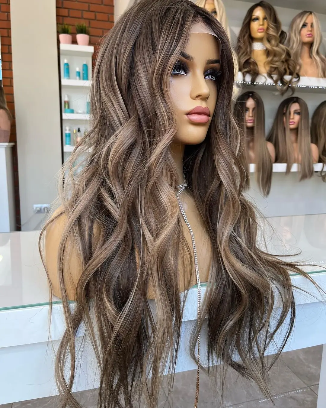 New Arrival Cuticle Aligned Remy European Human Hair Caramel Balayage Color Body Wave Silk Base Lace Front Wig For Women
