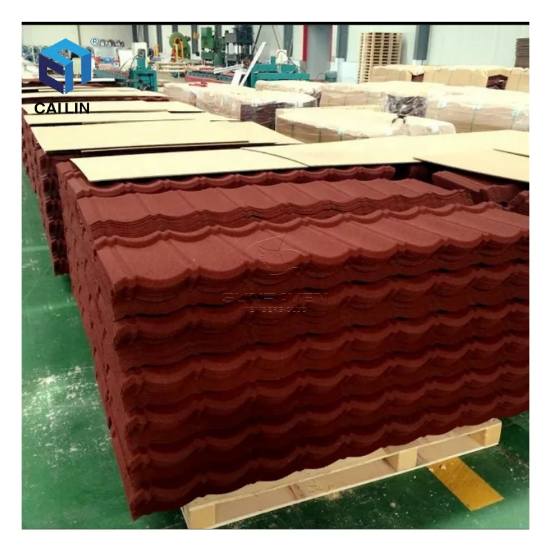 Factory Construction Material Retardant Fireproof tejas de Metal Shingle Stone Coated Roofing Tile