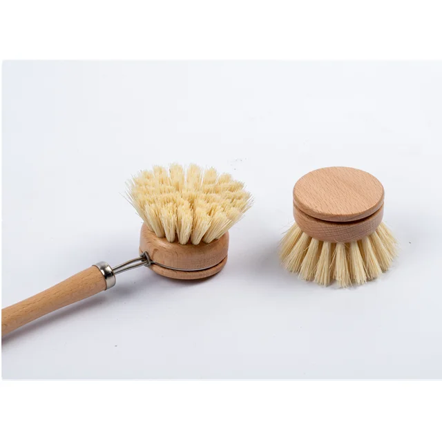 Manufacture Beech Wood Handle Natural Tampico Wood Dish Brush