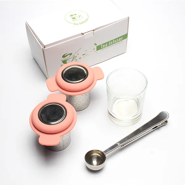Elegant Stainless Steel Loose Leaf Tea Strainers Set Mesh Reusable Infuser