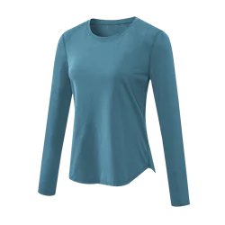 Factory Price 100% Polyester Recyclable Breathable Sweat-wicking Workout Long Sleeve Women Gym Apparel
