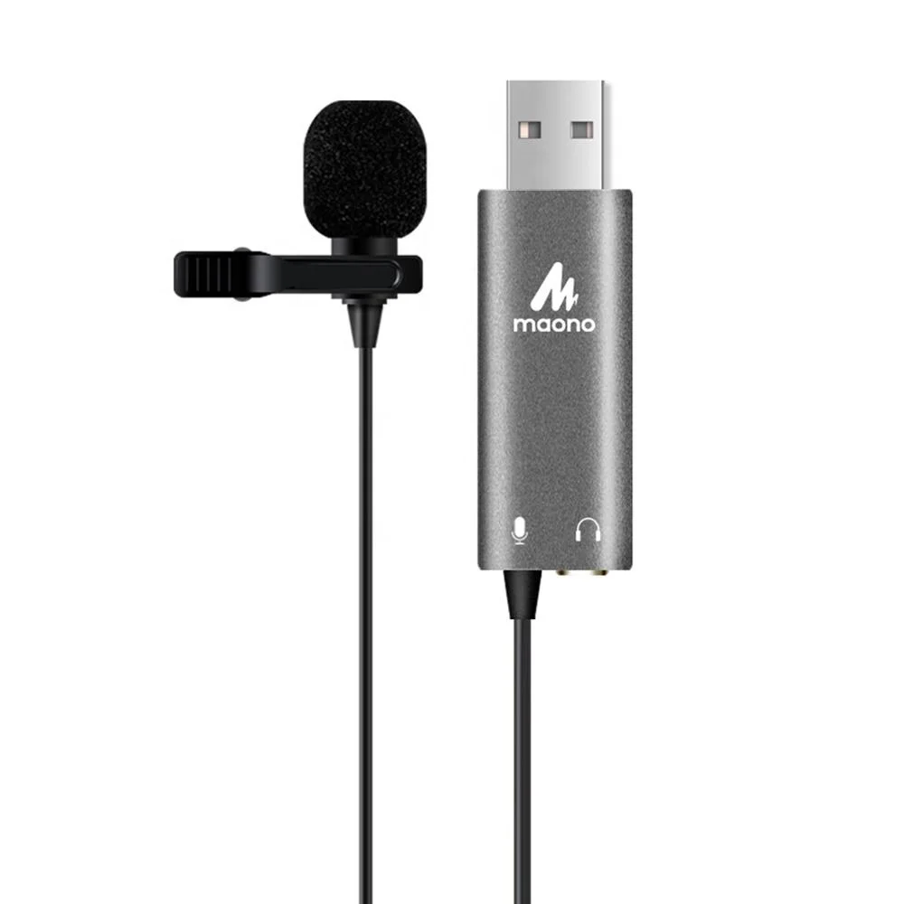 MAONO built-in sound card omnidirectional lavalier laptop usb microphone