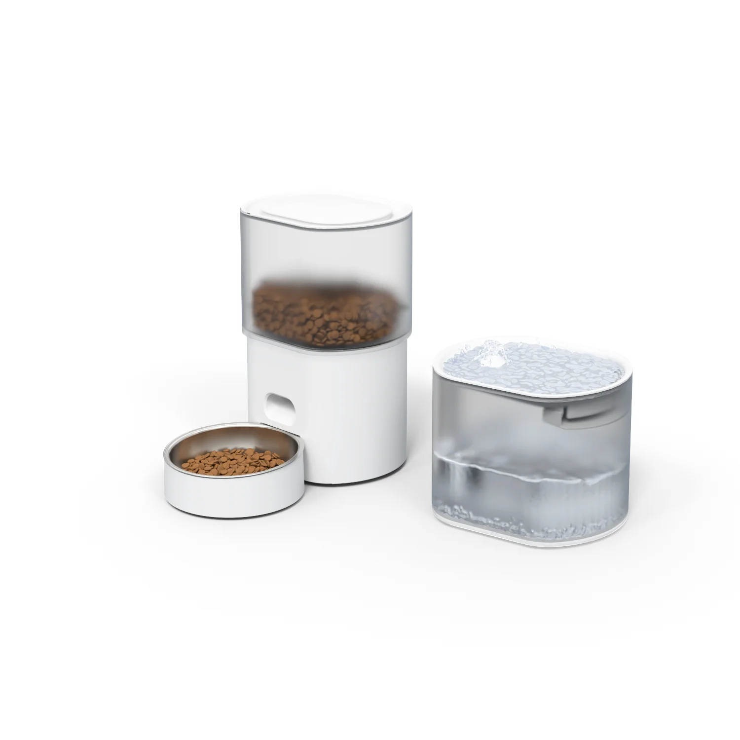 2.5L+3.5L Capacity Automatic Cat Dog Feeder Smart Sensor 2-In-1Tuya Pet Feeder Stainless Steel Bowl