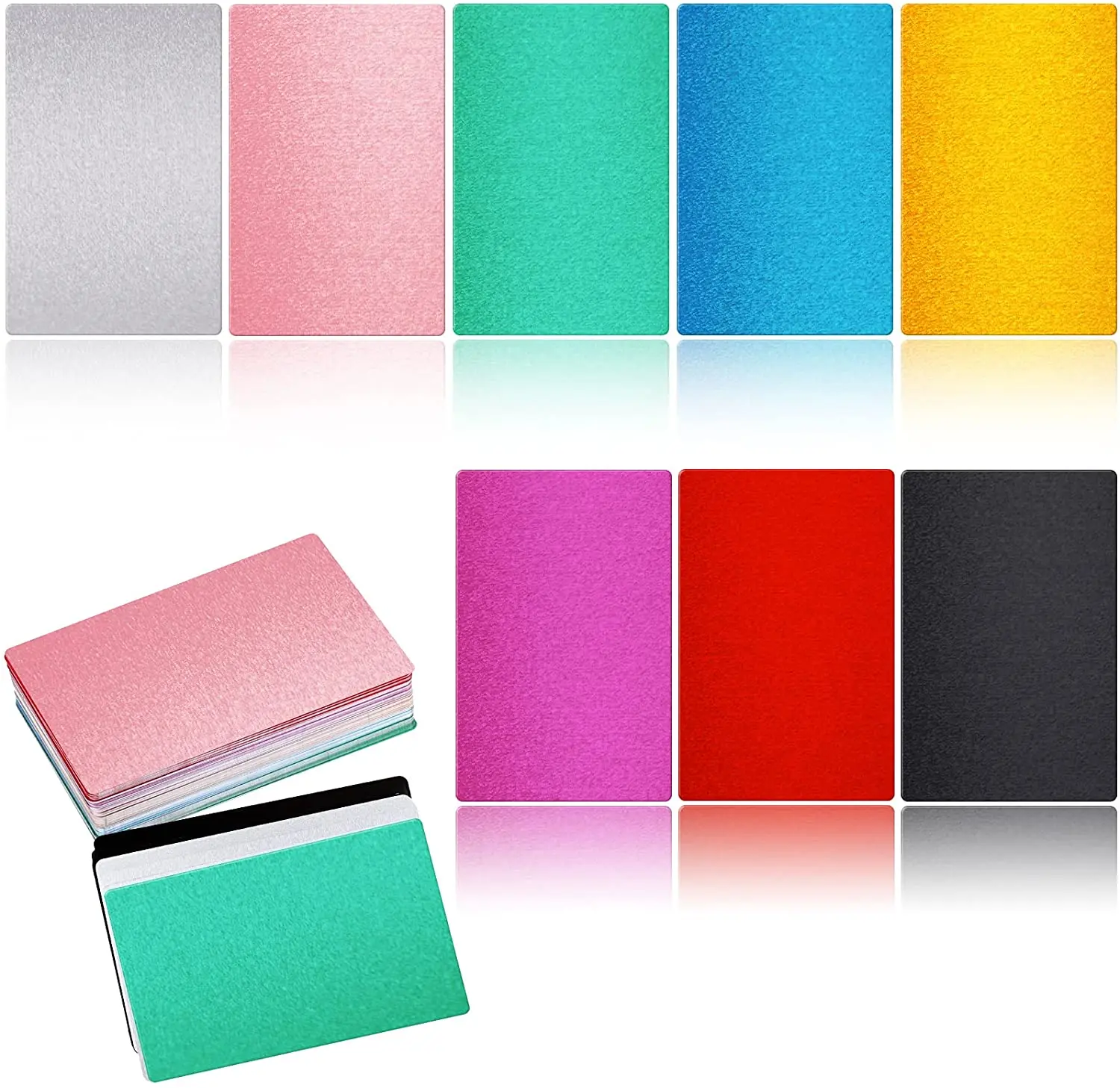 Custom 50PCS Laser Engraved DIY Personalized Black Smooth Durable Aluminium Alloy Metal Bank Card Blank Business Cards with Logo