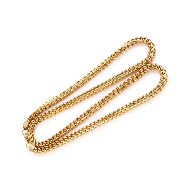 8MM Positive and negative twisted chain necklace gold jewelry necklace