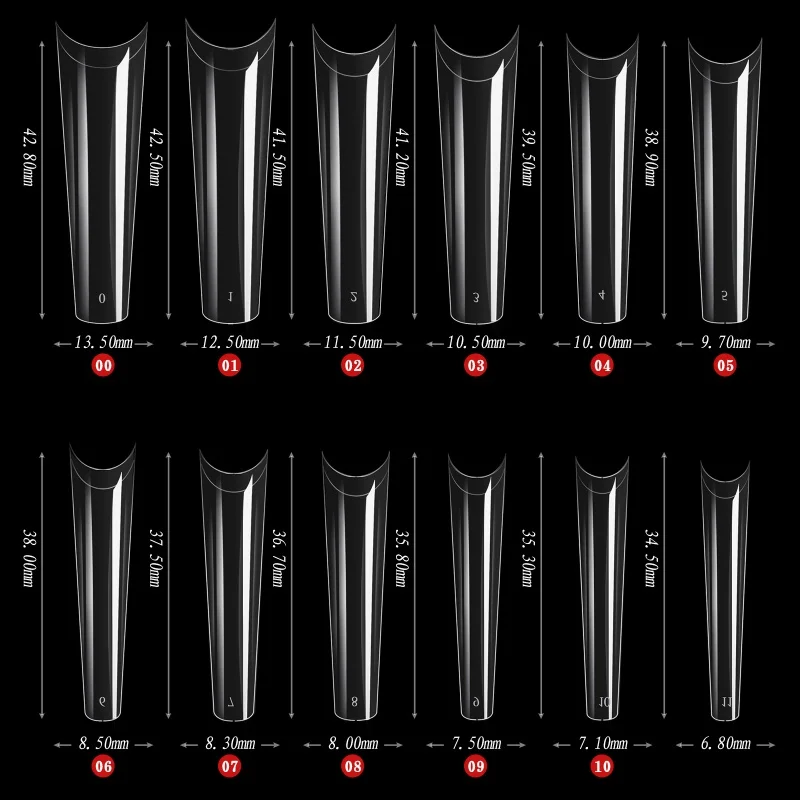 240pcs /box Press on Nail Extra Long Denim Nail Flat French Artificial MAX Nail Tips