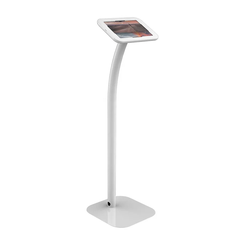 Anti Theft Slim Stand For Lenovo Tablet Auto Shows Cafe Stores Lockable Enclosure Holder Metal Floor Stand Heavy Base