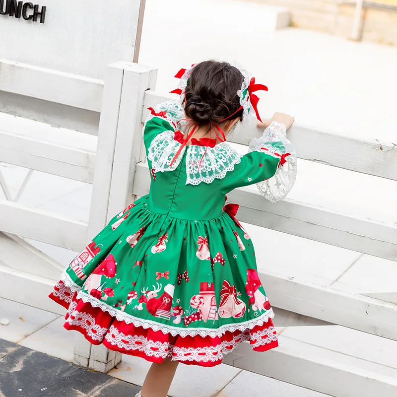 3500 Toddler Baby Girl Clothing Spring Velvet Vintage Spanish Vintage Gown Princess Lolita Dress Children Birthday Dress