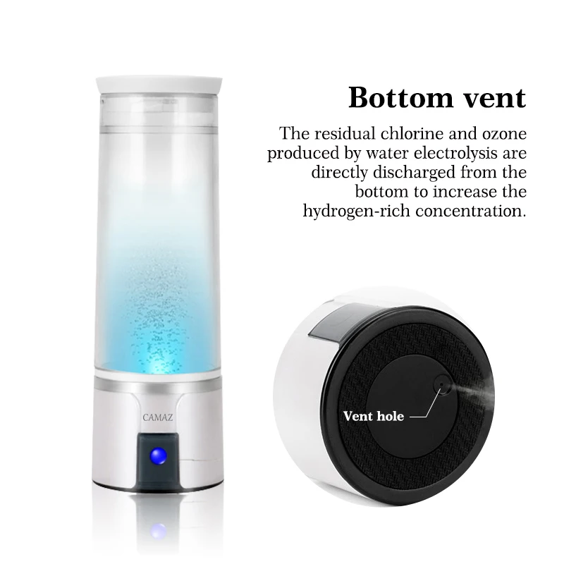 CAMAZ 3000ppb electrolyzer hydrogen generator water bottle Hydrogen oxygen separation 300ml spe pem H2 water cup flask