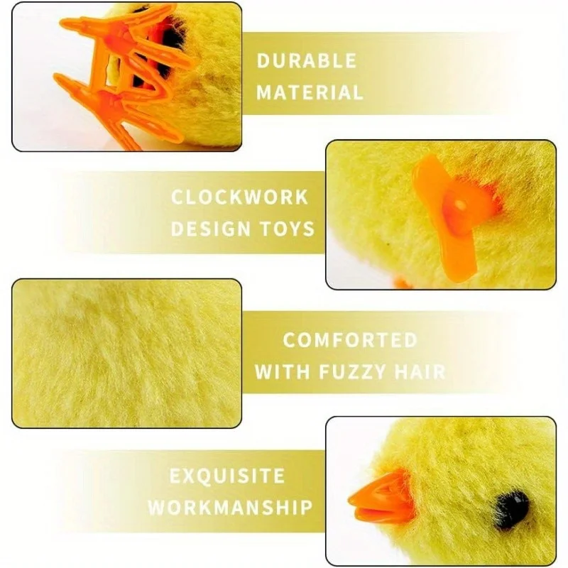 EPT $1 Dollar promotion Toddlers Easter Wind Up Bunny Jumping Chick Novelty Chicken Hopping Wind up Kids Toy For Party Favor