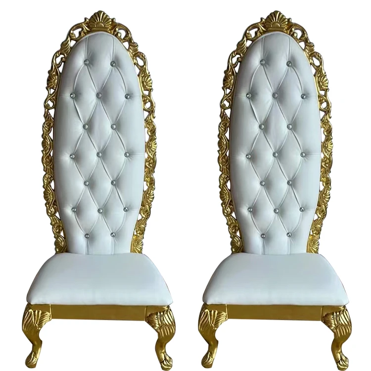 Wedding HIgh Back Bride and Groom Throne Chair For Sale