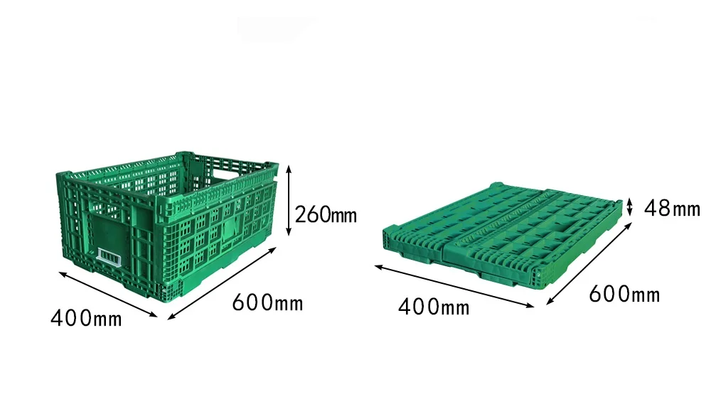 JOIN Collapsible Storage Fruit Ventiled Transport Basket Plastic Collapsible Basket Vegetable Mesh Foldable Crate