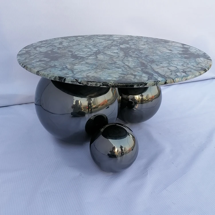 Latest Design Round Top Art Base Natural Marble Coffee Table