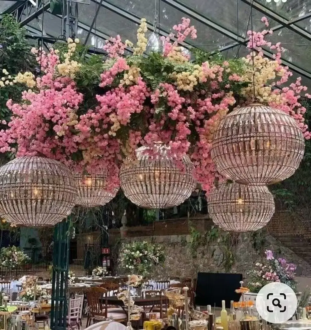 Luxury Handmade Hanging Crystal Round Glass Ball Chandelier for Wedding Lights Decoration