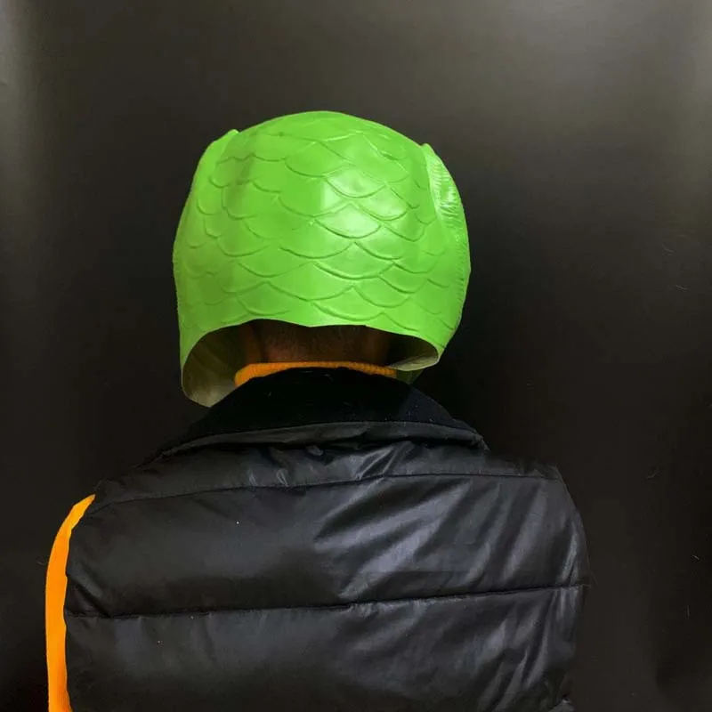 TikTok Influencer Style Green Fish Head Mask Animal Green Fish Mask Funny Prank Gag Sand Sculpture Head Cover