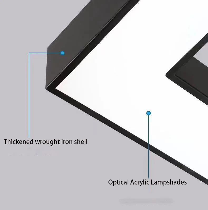 LED office chandelier square hollow creative stitching gym chandelier ceiling office pendant linear led batten light