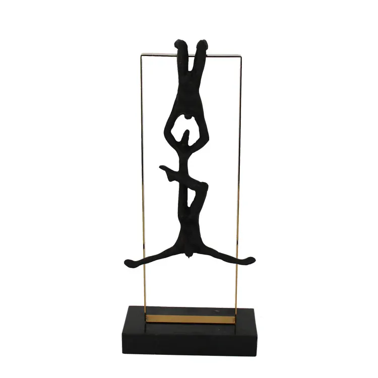Wholesale Creative Gymnast Ornament Figure Home Office Decor Interior Cast Iron Decoration Collections