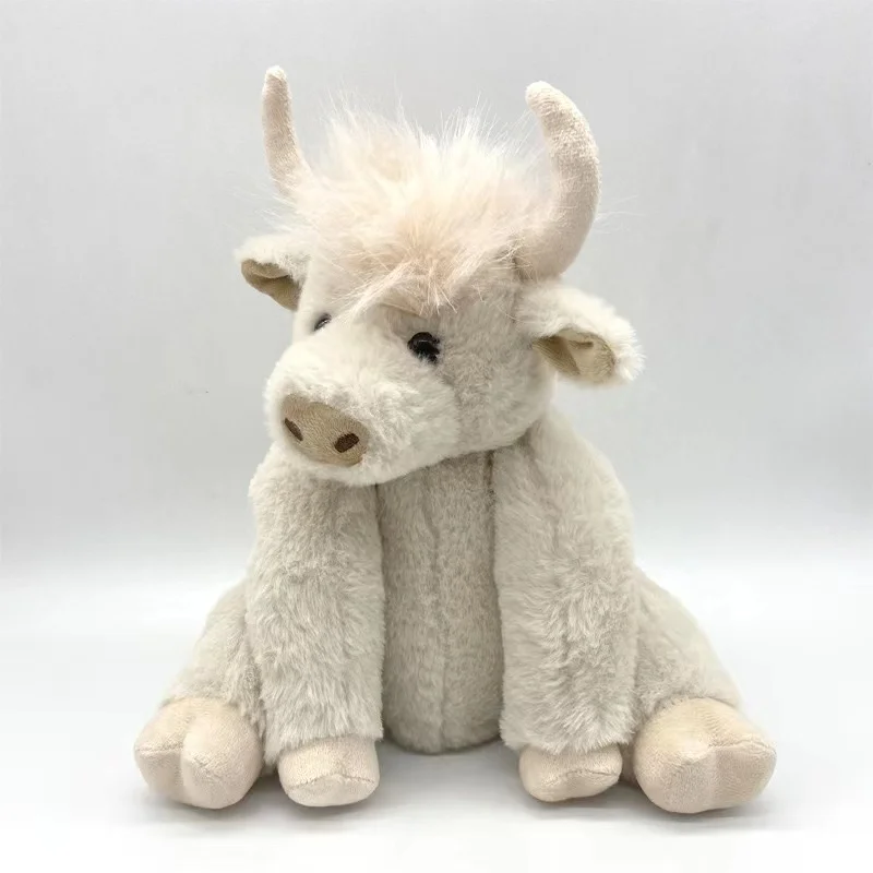 Simulation Highland Cow Plush Toys Scottish Highland Cattle Joint Activity Doll Long Hair Vocal Yak Plush Highland Cow Toys