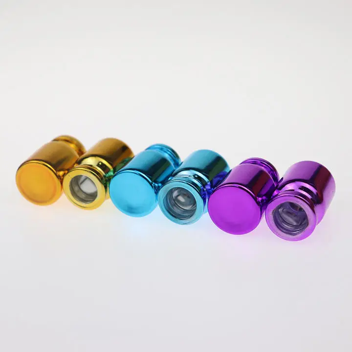 Wholesale Cosmetic medical glass potion bottle 5ml gold purple blue electroplate glass vial