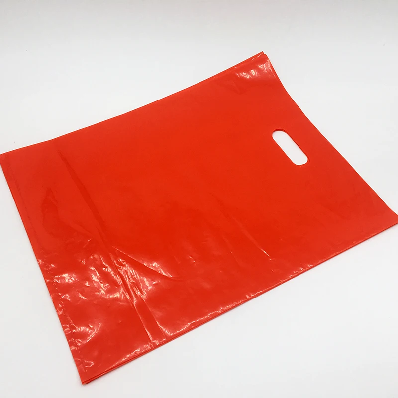 Custom Logo Printed Biodegradable Cornstarch Punch Hole Handle Ldpe/hdpe Shopping Carrier Plastic Die Cut Bag