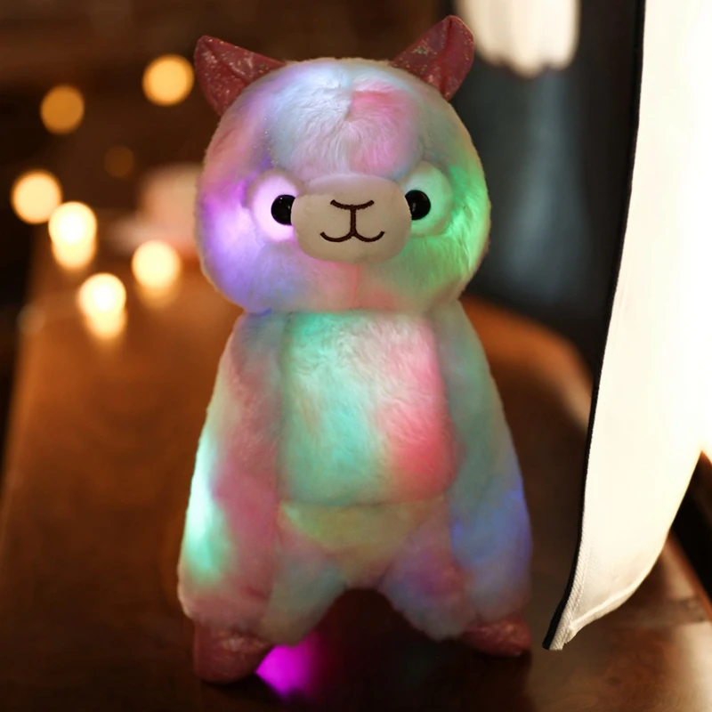 Light Up Giant Alpaca Plush Toy Stuffed Teddy LED Toys Wholesale Musical peluches Llama Animal Dolls peluche Teddy Children Gift