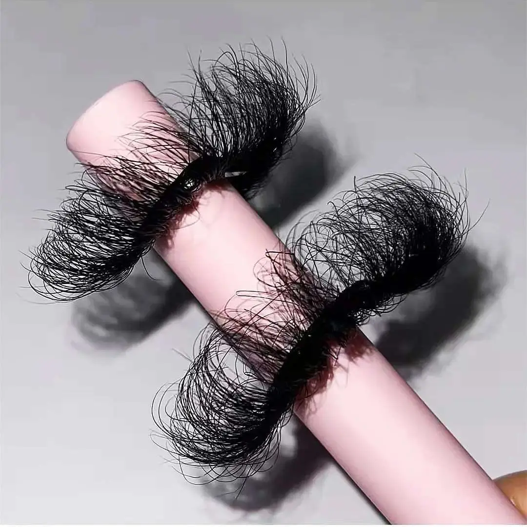 5d 25mm fluffy mink eyelashes costom logo box create your own brand full eye lashes free sample lashes