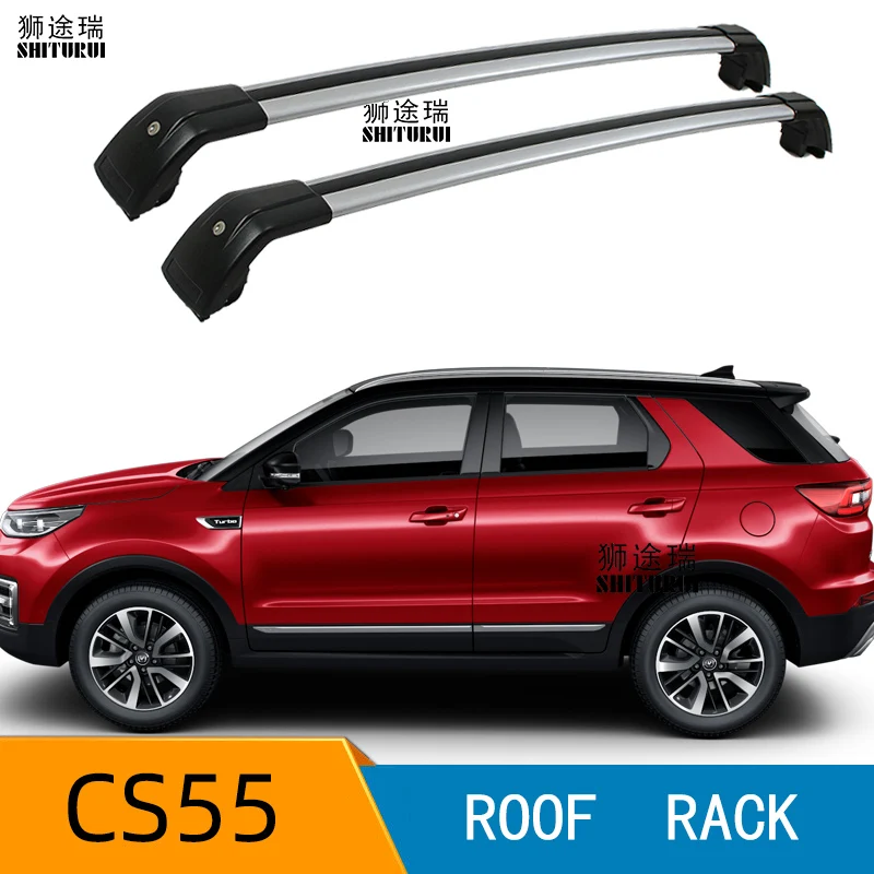  2 шт. полозья для changan cs55 2017 2018 2019 2020 алюминиевый сплав Боковые стержни поперечные рейки Багажник на крыше кроссовер внедорожник LED