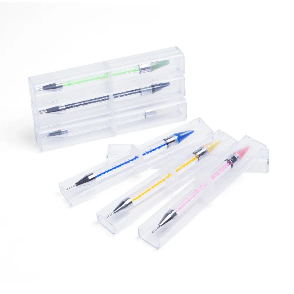 Hot Selling Double Tip Point Drill Pen Nail Pen Printed Head Metal Acrylic Point Drill Pen