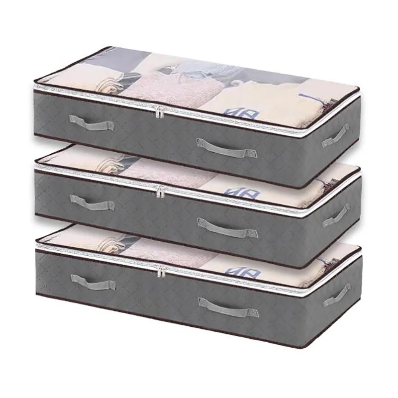 400878 Under Bed Storage Bags for Bedroom, Large Capacity Clothes Storage Box, Foldable Bed Storage Containers with Window