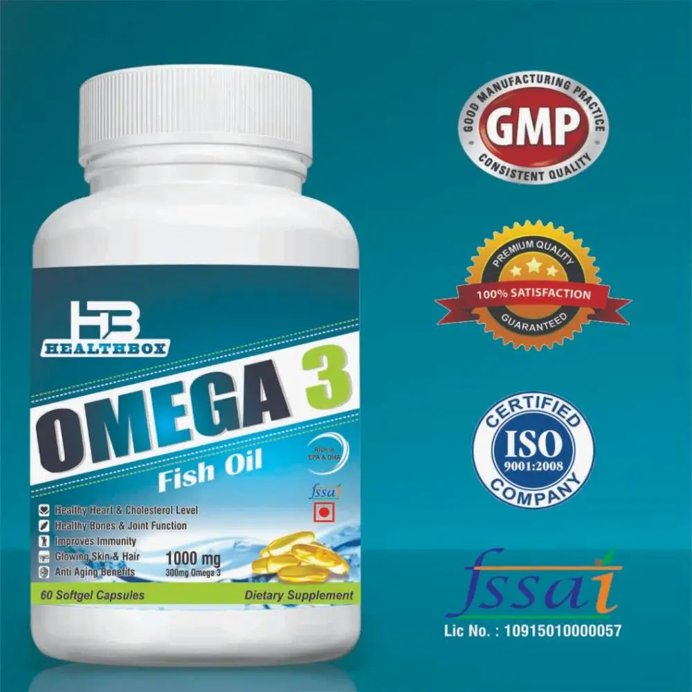 
Omega 3 Fish Oil softgel capsule 1000mg 