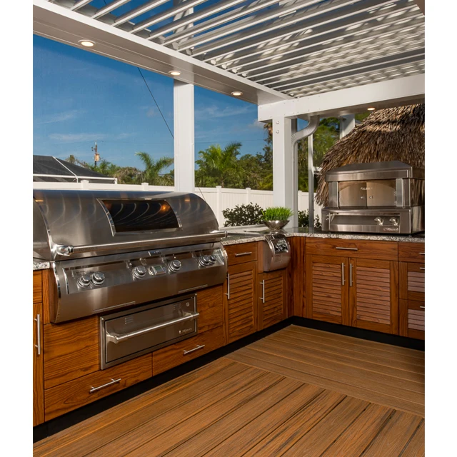 Wooden Color Kitchen Cabinet For Garden Outdoor Kitchen Cabinet