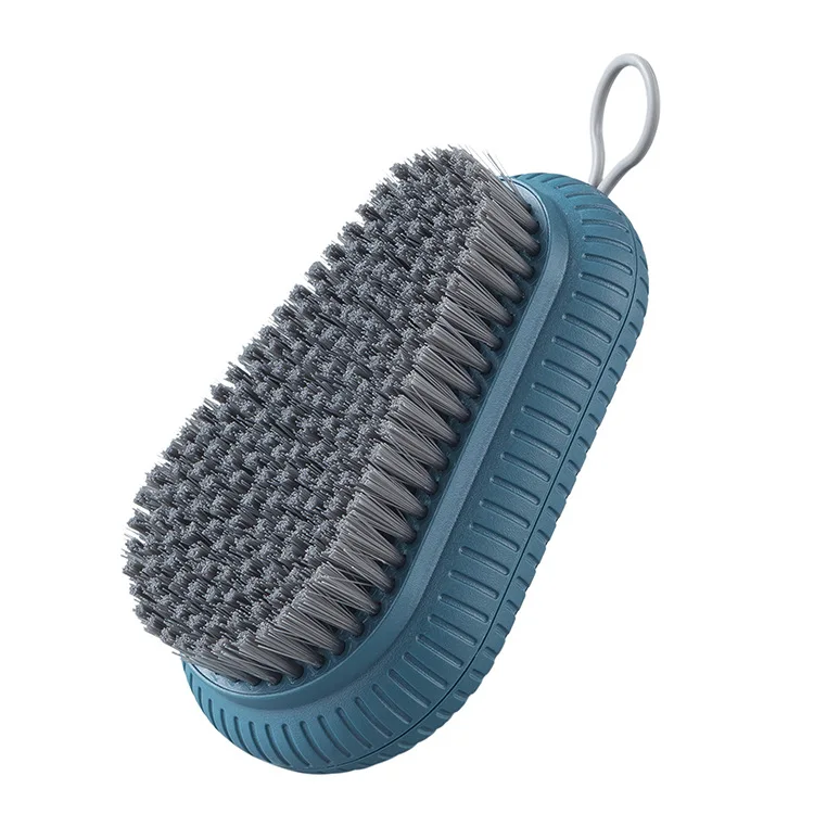 Plain plastic soft-bristled laundry brush