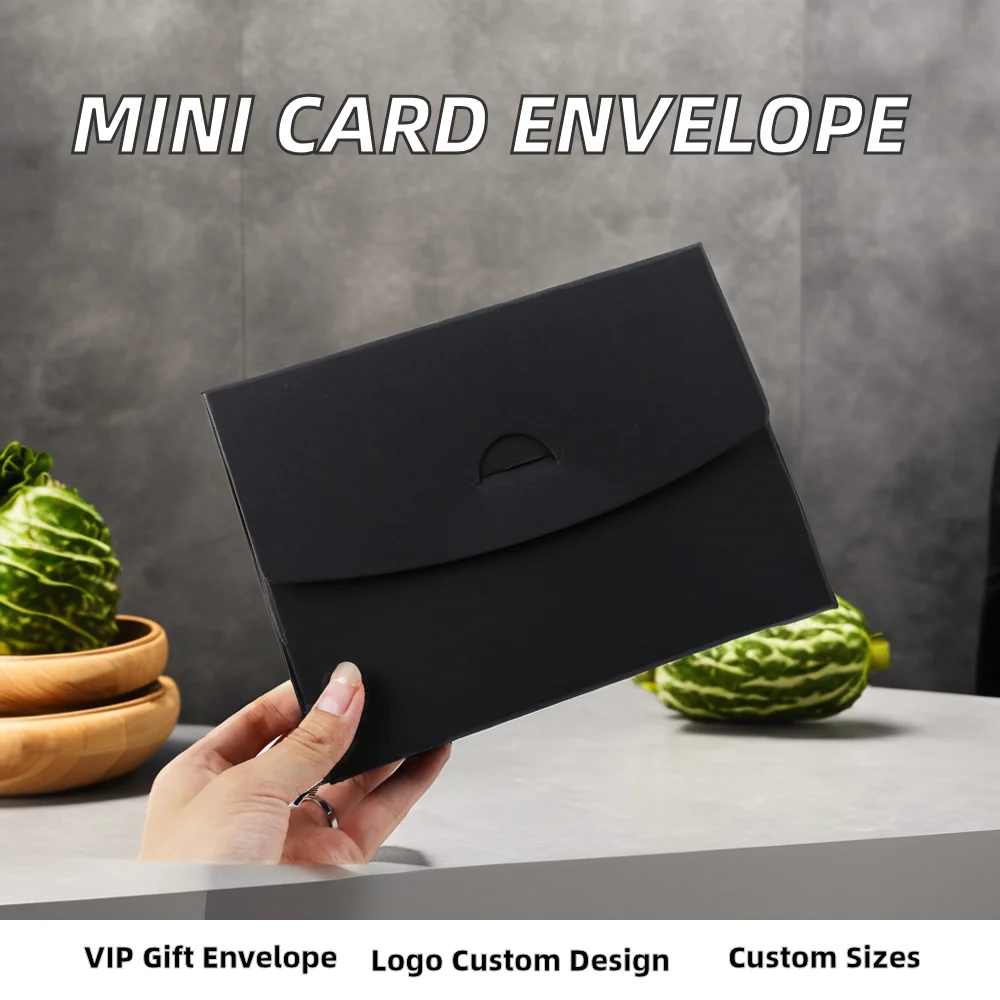 Custom Mini Credit Card Envelope  Paper Kraft  Logo for VIP Gift Card Small Size Cute Design