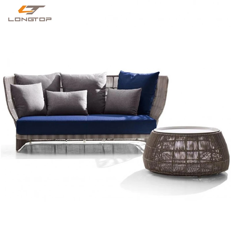 Cheap Single Round Furniture Lounge Sessions Set Outdoor Rattan Sofa