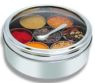 Коробка для специй из нержавеющей стали Masala Dabba прозрачная