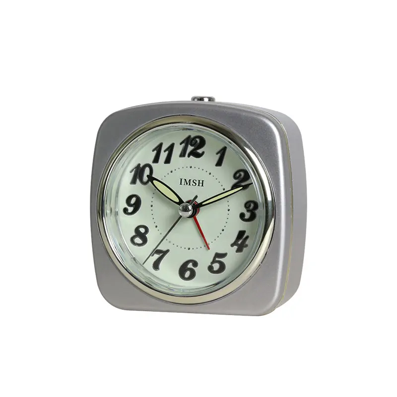 iMSH BB07507 Quartz analog alarm clocks awake table bedside wecker despertador desktop light alarm clock custom square