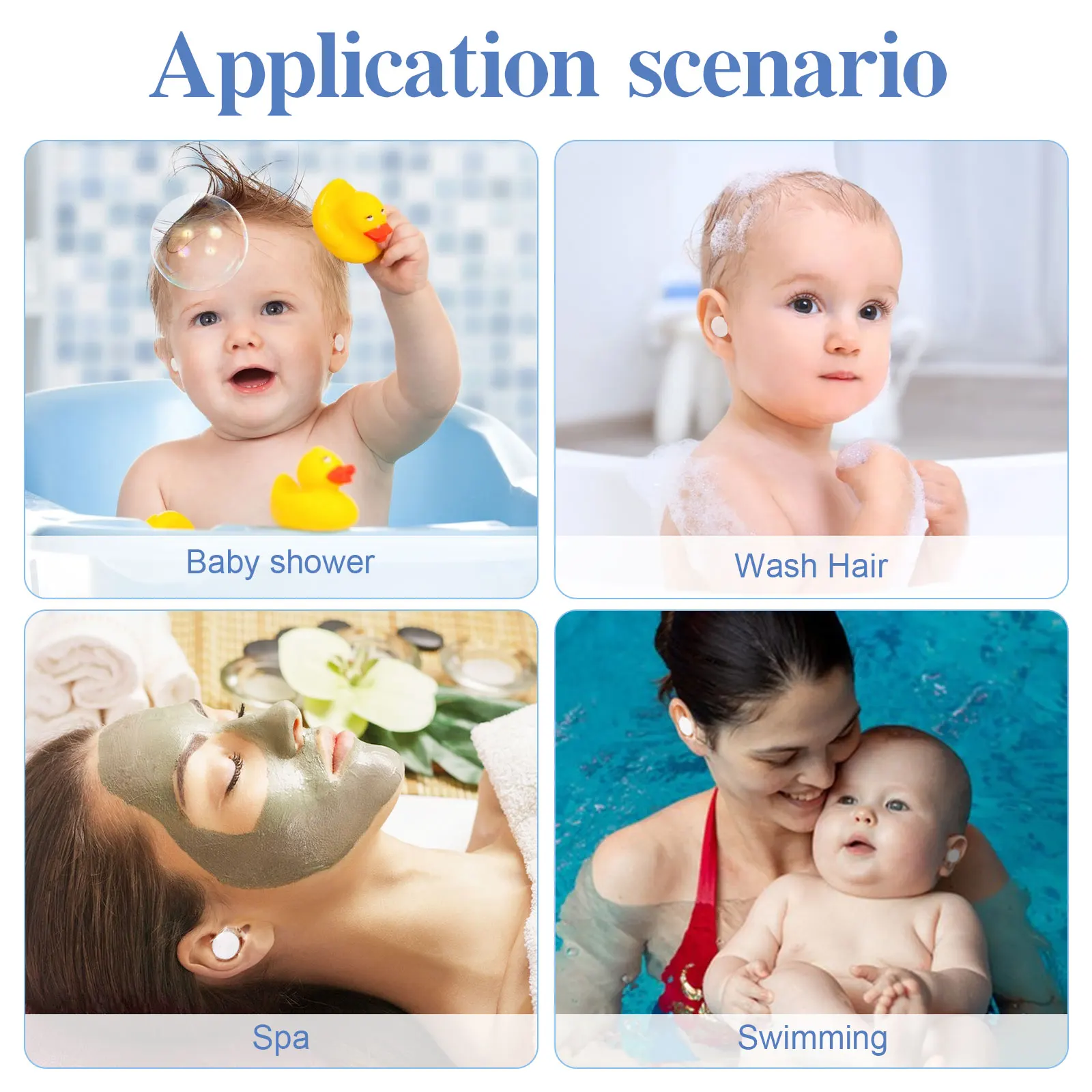 SEFUDUN Stopping Water From Entering Waterproof Ear Protector Cover Silicone Ear Patch Suitable for Swimming and Bathing