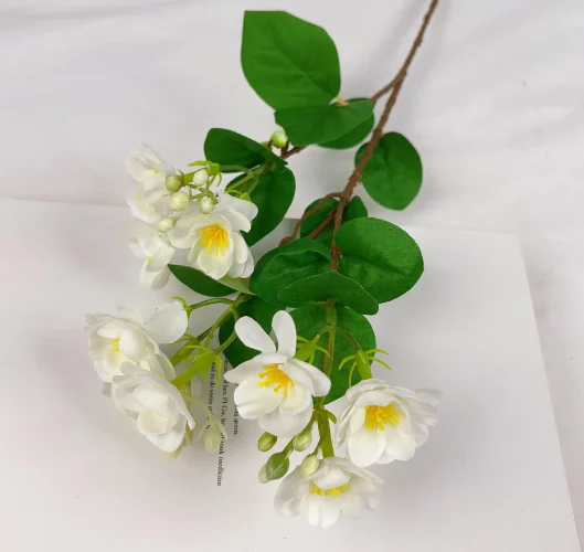 J-07052 Best Seller Artificial Jasmine silk  Small  Bundle Flowers Lotus Green Plant  Decorative Flowers