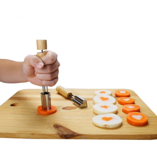Custom Cookie Stamp Wooden Handle Cookie Mold Vegetable and Fruit Cutter Cookie Printing Tools