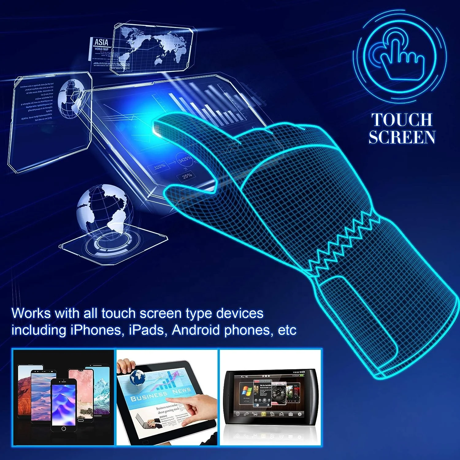 Outdoor Indoor Electric Battery Heated Gloves for Men and Women Hand Warmer Glove Liners for Climbing Hiking Cycling