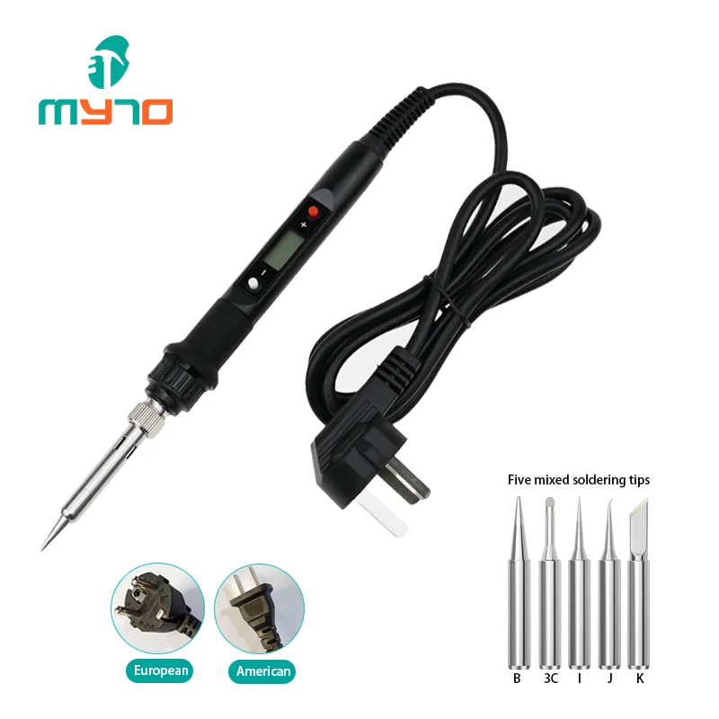 LCD Display electric welding solder iron and five mixed soldering tips Adjustable temperature