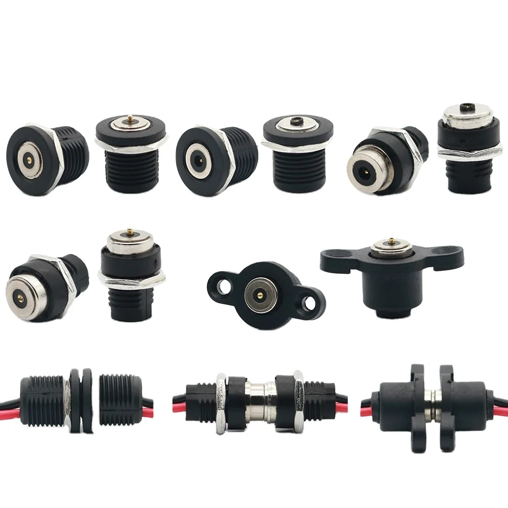 1set New Magnet Connector Circular Male and Female DC Power Socket Screw Thread Pogopin Magnetic Connector