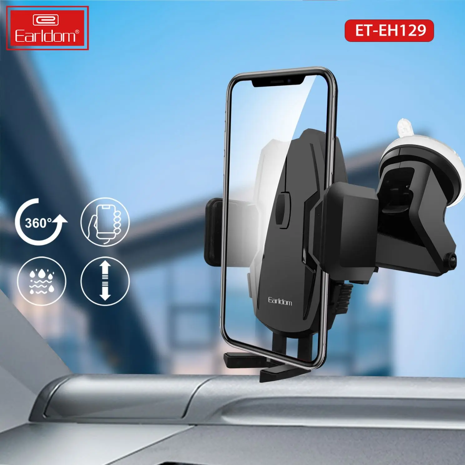 Earldom Universal Long Arm Windshield Cell Phone Car Stand Dashboard Mobile Holder For phones