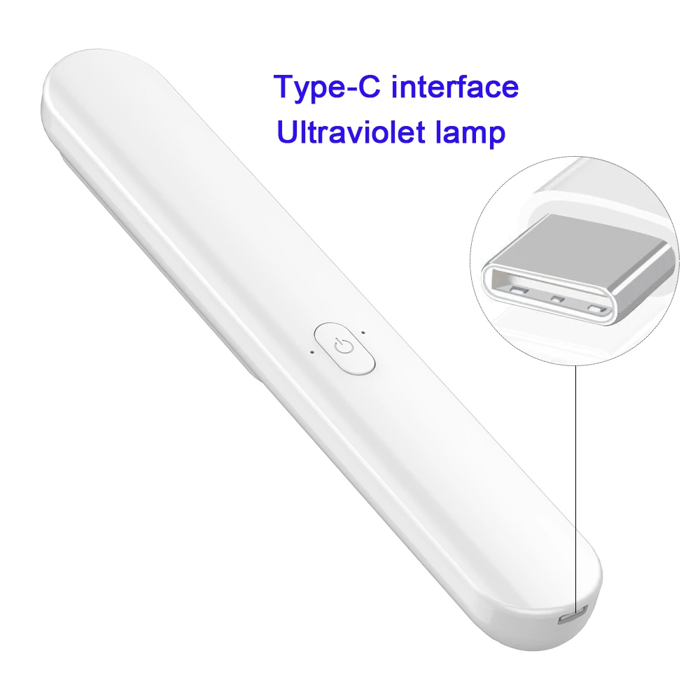 Мощная ультрафиолетовая дезинфицирующая лампа для дезинфекции от батареек AAA UV-C стерилизатор с usb-кабелем