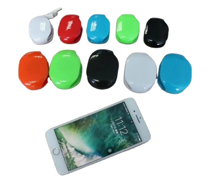 
Custom logo retractable earphone headphone cable winder organizer cord 