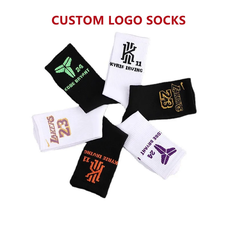 New design trendy custom logo fashion color socks hot selling student middle tube socks