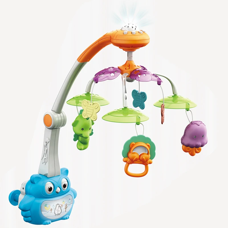 Новое поступление, симпатичная сова, световая проекция, Музыкальный детский сон, белый шум, прикроватный звонок, детская кроватка, мобильный телефон с мягким прорезывателем