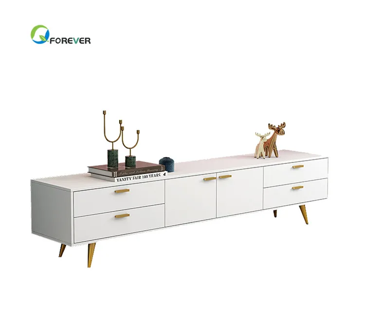 YQ JENMW Simple small apartment living room white post modern cabinet  Nordic light luxury TV cabinet